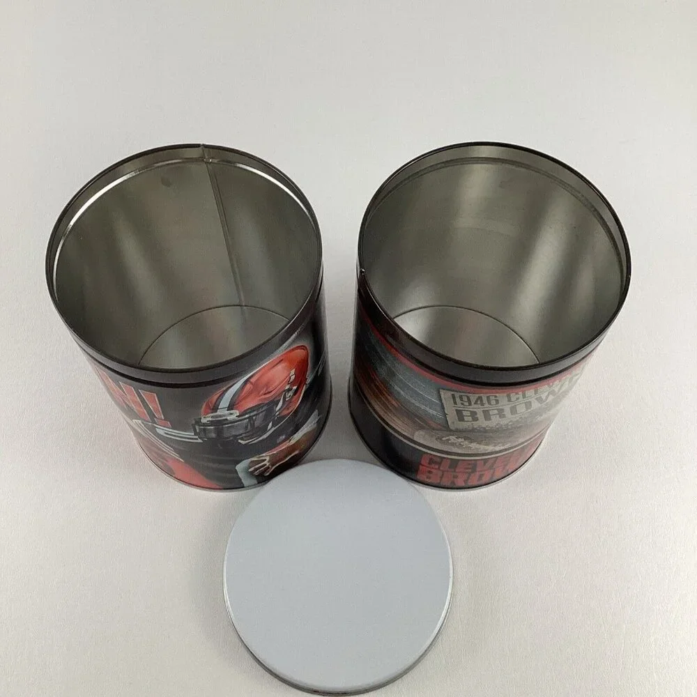 Cleveland Browns Collectible Tins NFL Football First Down Storage Container Lot